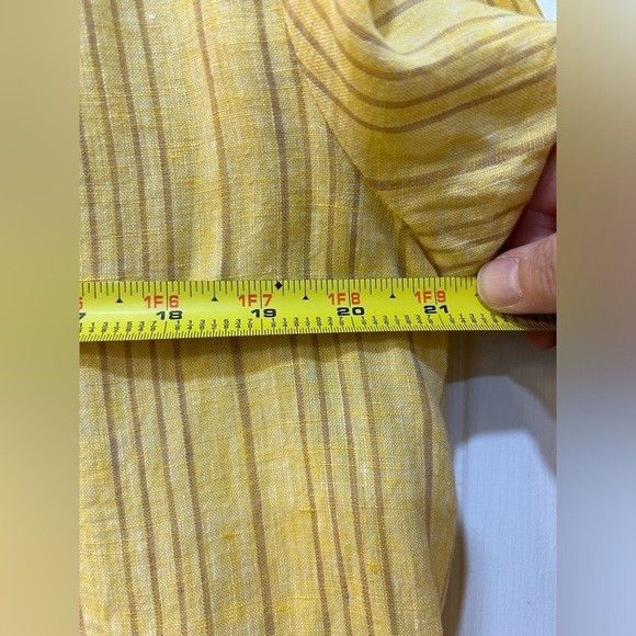 Sundance - Warm Breeze Tunic 100% Linen Pleated Front Warm Yellow Women Size L - Picture 5 of 7